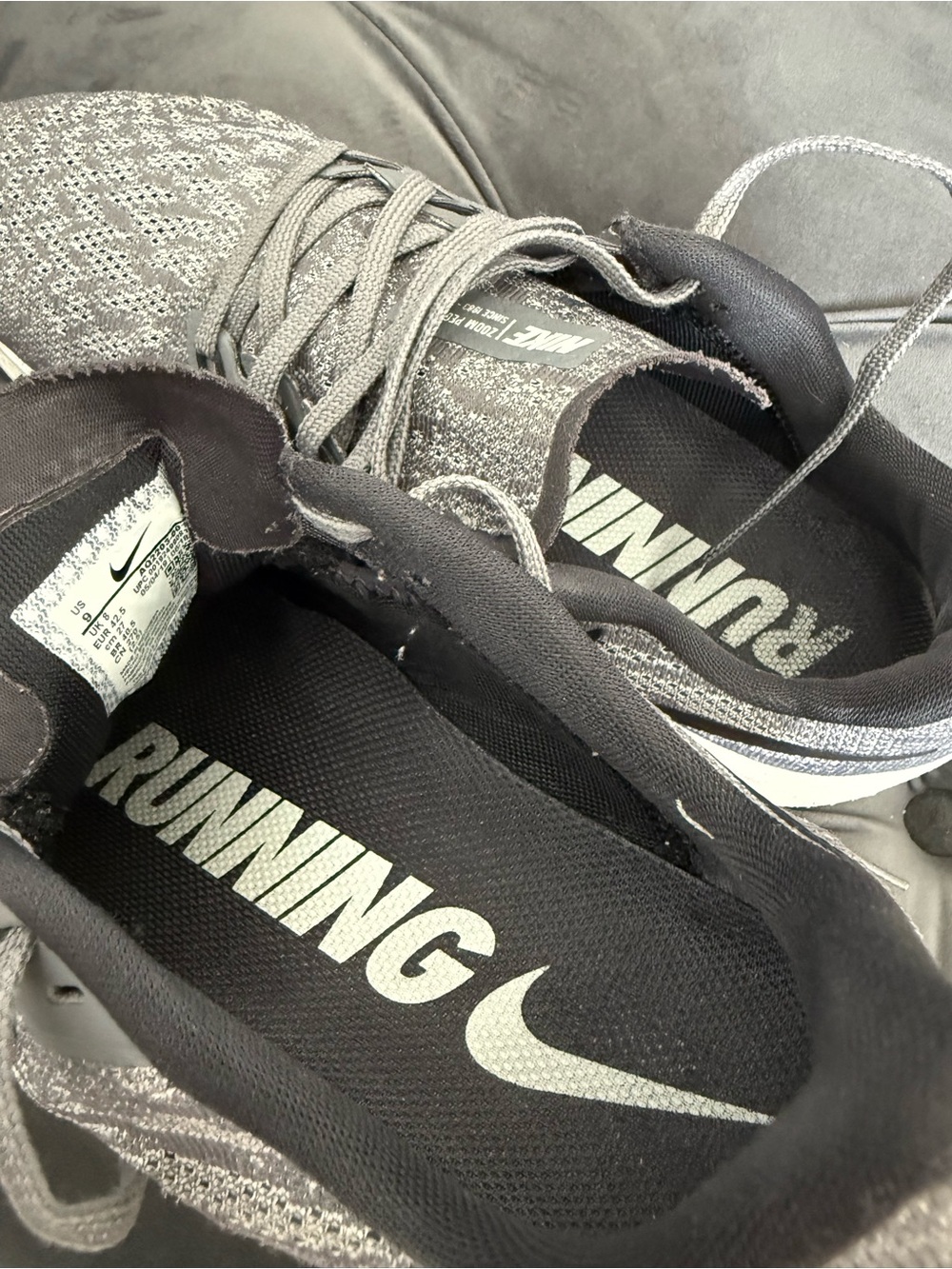 Nike Air Zoom Pegasus 35 Men’s Running Shoes Gray Black Size 9 942851 - Picture 9 of 9